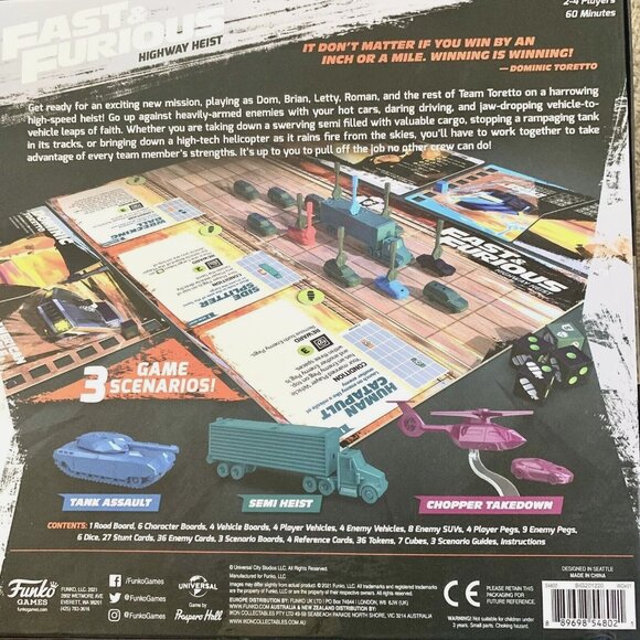 Funko Games Fast & Furious: Highway Heist Board Games Box 2021 New Defects - Picture 2 of 8